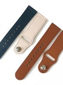 Pulseira couro sintético 20mm 22mm Compativel Relogio Watch3 41/45 Active2 Amazfit Bip GTR42/47mm GTS GTR3PRO - Preto - Visão 3