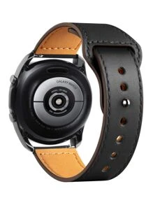Pulseira couro sintético 20mm 22mm Compativel Relogio Watch3 41/45 Active2 Amazfit Bip GTR42/47mm GTS GTR3PRO - Preto - Visão 1