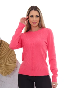 Women Sweaters - 西瓜粉 - 查看 5