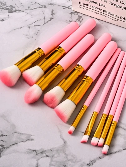 Kit 10 Pinceis maquiagem Kabuki Profissional - Enviar estilo aleatório