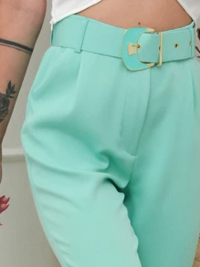 Women Suit Pants - 薄荷綠 - 查看 6