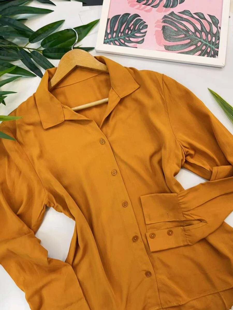 Women Blouses - 薑色 - 查看 1