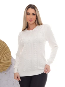 Women Sweaters - 白色 - 查看 1