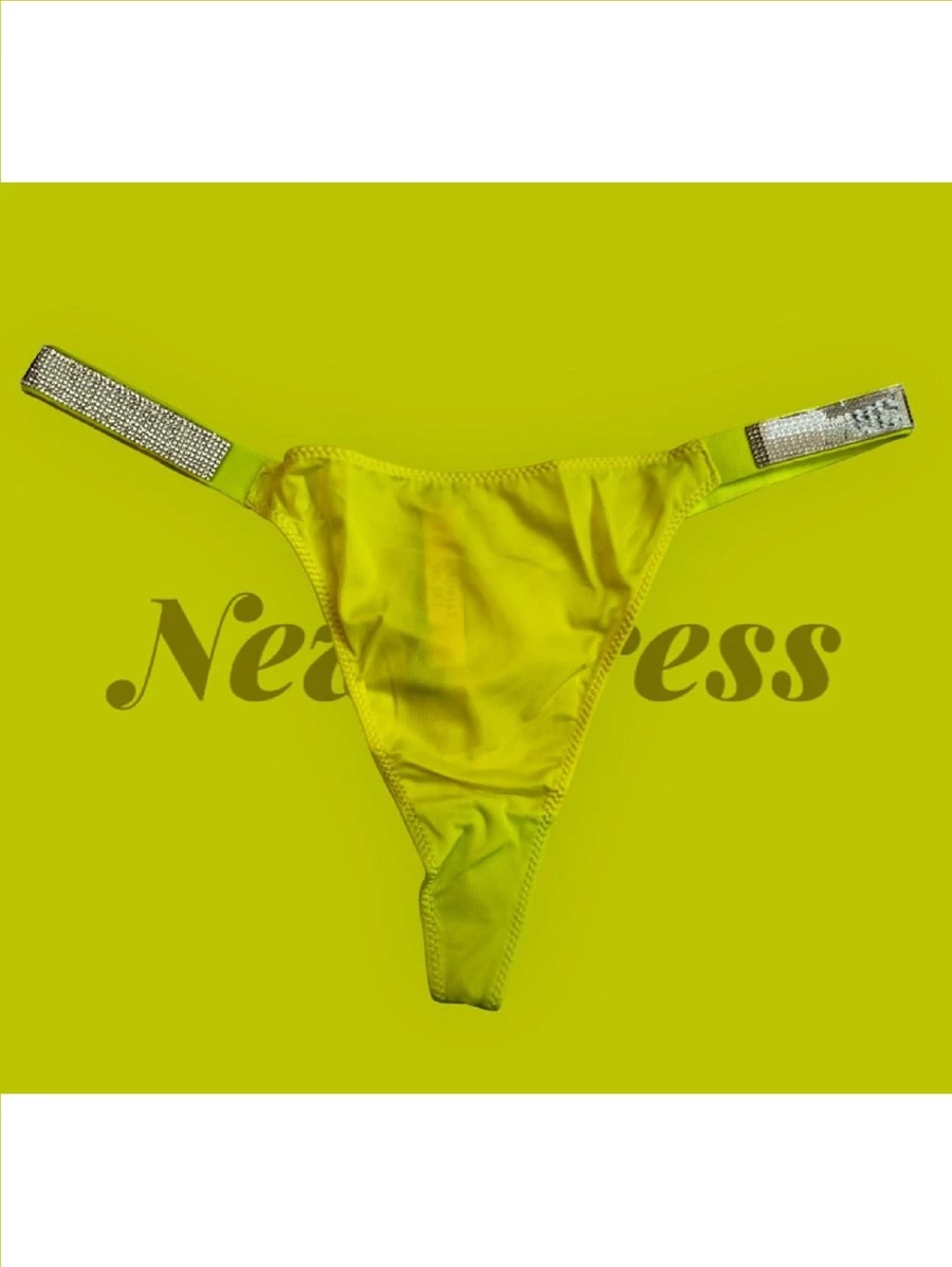 Tangas Pedrería Panty Bikini Alto diseño en Moda - Verde Lima - Ver 1