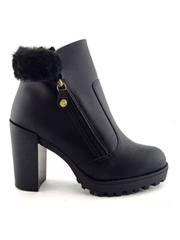 Bota Moleca Coturno Feminino Cano Curto salto Tratorado