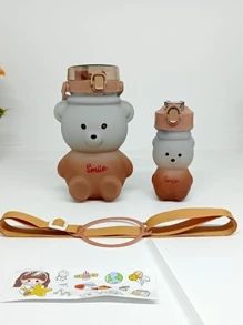 FANOVA Duo Bear Water Bottle Glass (1400+300ml) Blur Set 2 Pcs - Coffee Brown - View 1