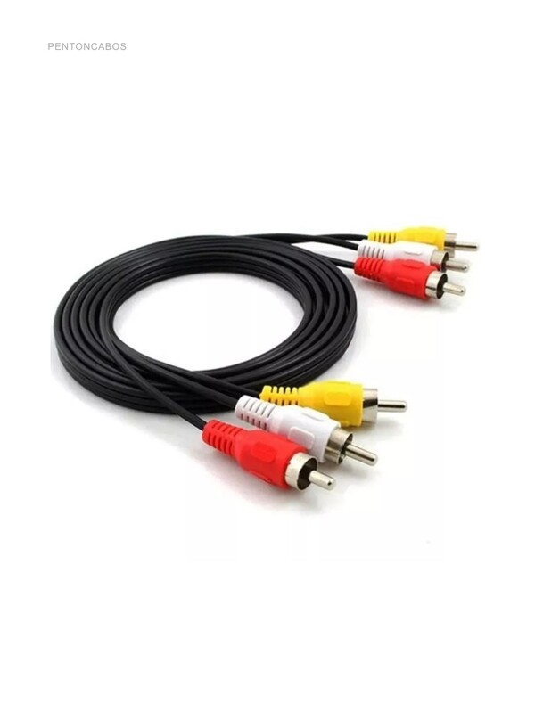 Cabo De Audio E Video Rca Macho 3+3 1,5 Metros