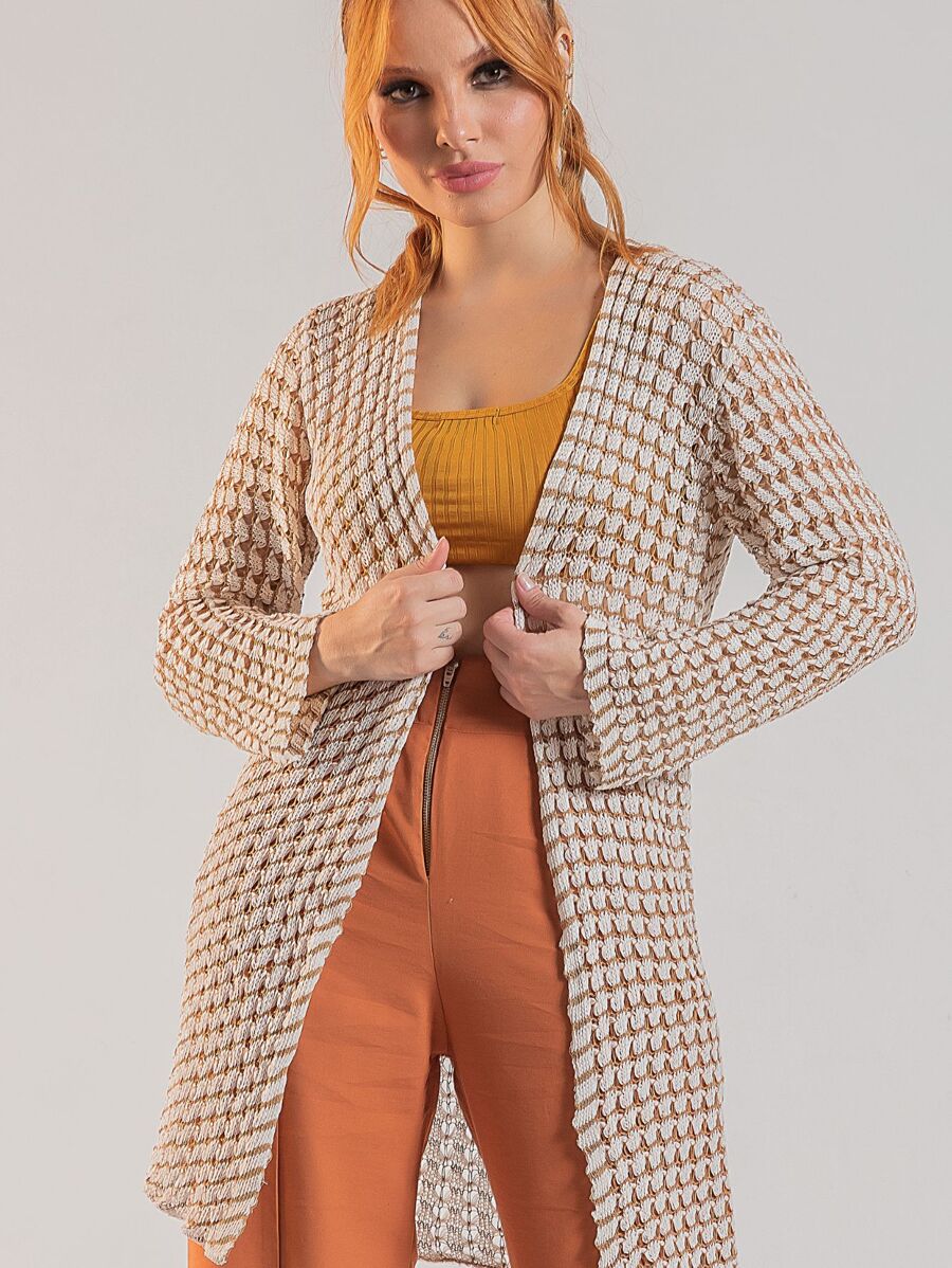 Casaquinho Kimono Cardigan Feminino Longo Fashion