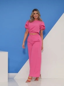 Women Two-piece Outfits - 淺粉色 - 查看 3