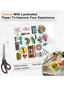 A4 Printable Vinyl Sticker Paper Self Adhesive Full Sheet Label 8.5x11 Waterproof Haff-Transparent for Inkjet Printers - Clear - View 7