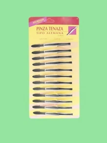 Kit 12 Pinzas Depilar Profesional Sesgada Delinear Ceja - Gris Claro - Ver 1