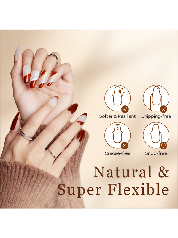 Modelones Medium Almond Nail Tips 500Pcs Preshaped Half Matte Full