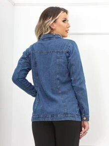 Women Denim Jackets & Coats - 中等水洗藍 - 查看 2