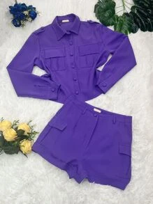 Women Two-piece Outfits - Màu tím - Xem 1