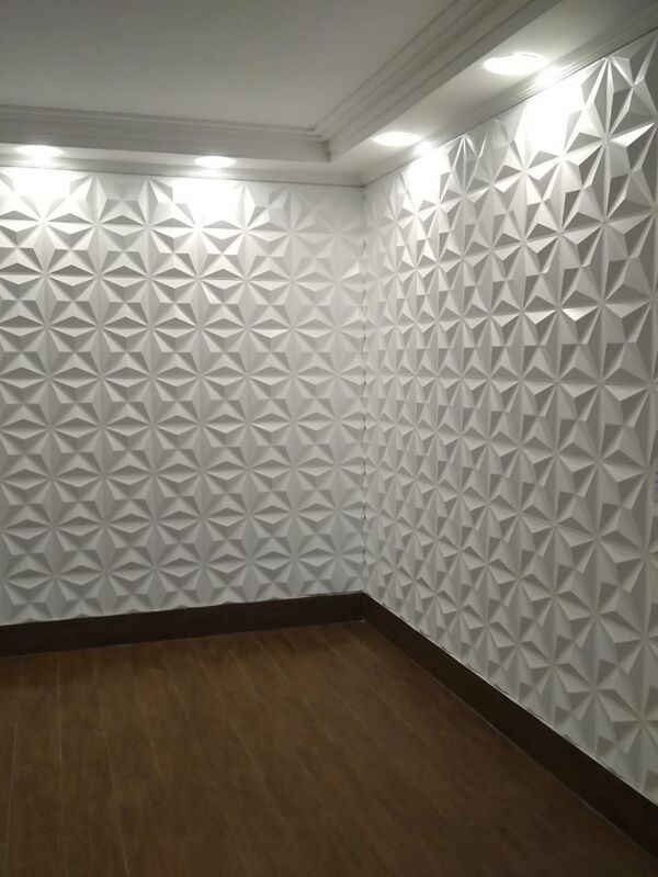 KIT COM 12 PLACAS 3D - 50x50 cm PVC ***AUTO ADESIVA*** MODELO MINI ESTRELAR