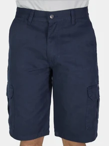 Bermuda Masculina De Sarja R7Jeans Modelo Cargo 100% Algodão Azul Marinho