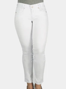 Calça Sarja R7Jeans Feminina Com Elastano Branca
