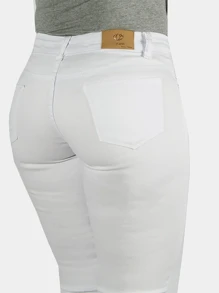 Calça Sarja R7Jeans Feminina Com Elastano Branca
