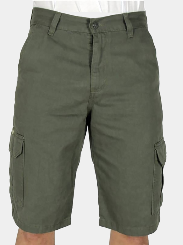 Bermuda Masculina De Sarja R7Jeans Modelo Cargo 100% Algodão Verde