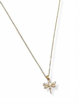 Collar para mujer de libélula, acero inoxidable