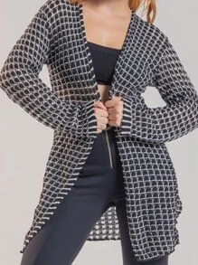Kimono Tricô Feminino Cardigan Casaco Manga Longa Tricot
