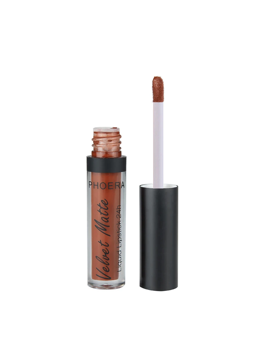 PHOERA Brillo de labios Glossy,Labial Gloss Hidratante Acabado Profesional Waterproof - Café integral - Ver 1