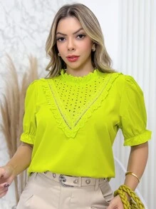 Women Blouses - 薄荷綠 - 查看 1