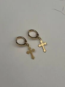 Hoop Earrings - 金黃色 - 查看 3