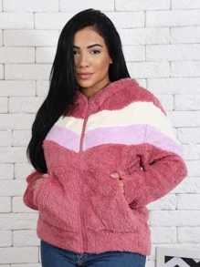 Women Coats - Burgundy - View 1