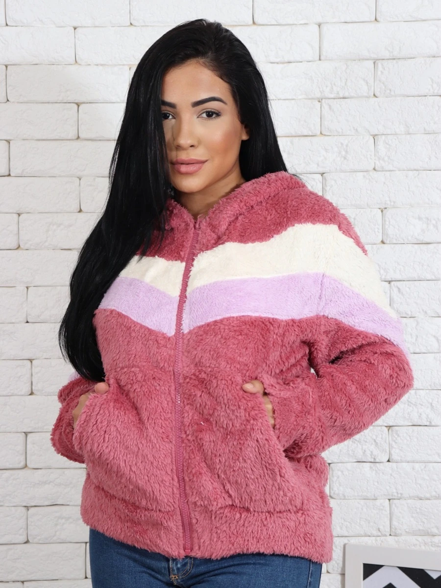 Women Coats - Burgundy - View 1