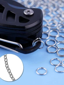 AG MANUALIDADES 200 argollas abiertas mini para bisutería aretes, pulseras y llaveros 7mm - Plateado - Ver 2