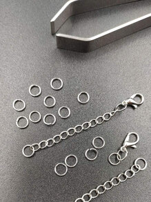 AG MANUALIDADES 200 argollas abiertas mini para bisutería aretes, pulseras y llaveros 7mm - Plateado - Ver 3
