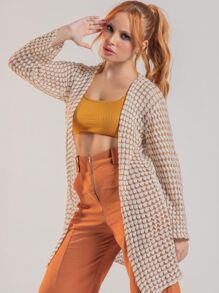 Cardigan Lindo Feminino Kimono Blusa Tricot Casaco Tricô Festa junina