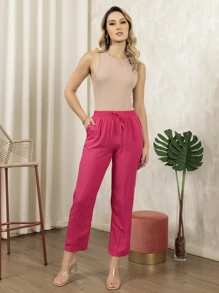 Women Pants - Màu Hồng Tươi - Xem 3