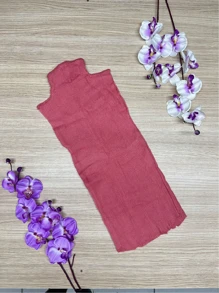 Women Knit Tops - Màu Hồng  San hô - Xem 2