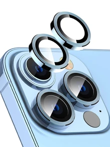 KIT DE PELICULA DE VIDRO PARA CAMERA DE IPHONE ANEL METALICO, PARA iPhone - Azul menta - Visão 2