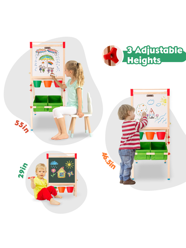 Ealing Kids Art Easel DoubleSided Standing Easel for Kids Height