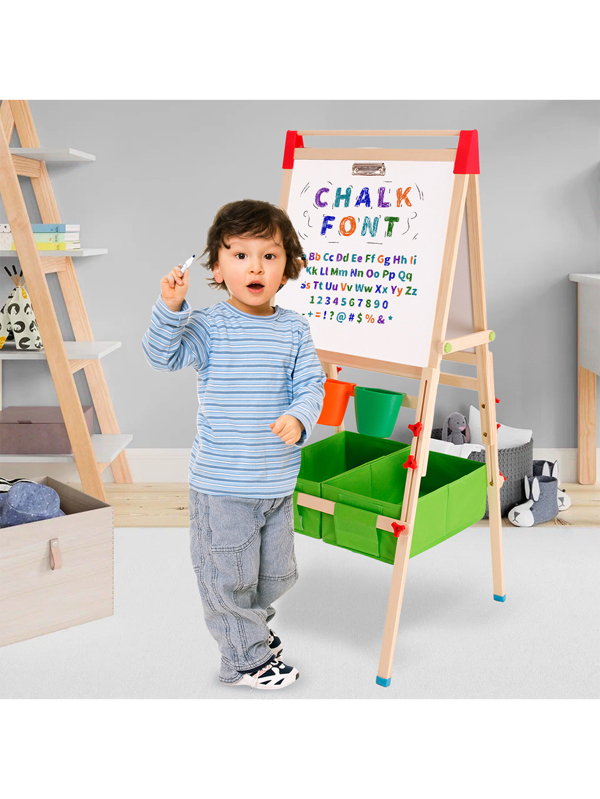 Ealing Kids Art Easel DoubleSided Standing Easel for Kids Height
