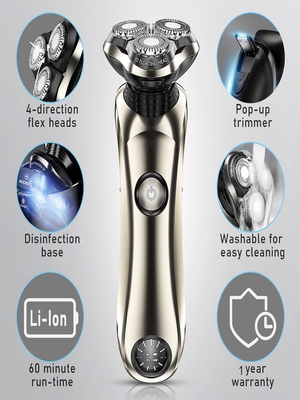 Electric Shaver with Clean Station Wet Dry Waterproof Razors for Men SHEIN USA