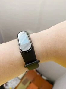 Pulseira de silicone correa compativel xiaomi mi band 3 4 5 6 7 - Cinza Claro - Visão 4