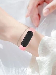 Pulseira de silicone correa compativel xiaomi mi band 3 4 5 6 7 - Cinza Claro - Visão 5