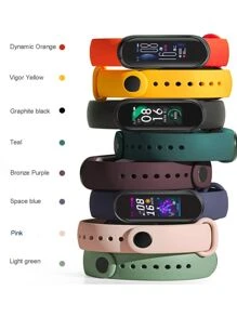Pulseira de silicone correa compativel xiaomi mi band 3 4 5 6 7 - Cinza Claro - Visão 2