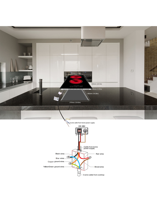 Karinear Electric Cooktop 2 Burners,12 Inch Electric Stove Top