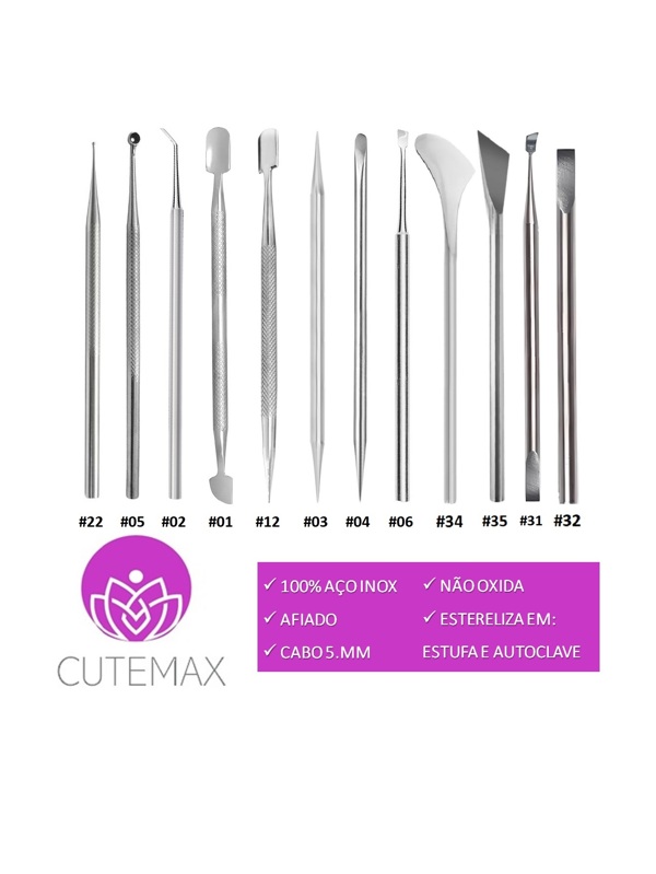 Kit Completo Com 12 Instrumentos Para Manicure Cutemax