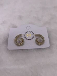 Stud Earrings - 金色 - 查看 1