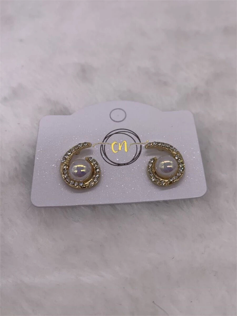 Stud Earrings - 金色 - 查看 1