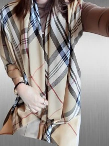 Lenço Cachecol Longo Feminino Xadrez Pashimina Sintética Melhores Presentes Inverno