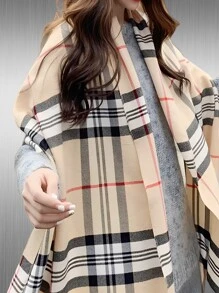 Lenço Cachecol Longo Feminino Xadrez Pashimina Sintética Melhores Presentes Inverno
