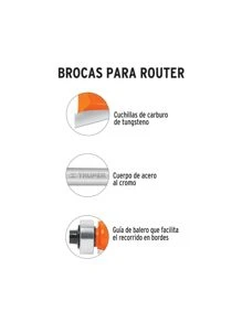 Broca para router zafiro 1-1/4" con balero truper - A - Ver 3