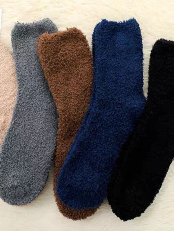 Meias Masculina Felpuda Adulto 40-46 Cano Longo Confortável Inverno Frio Intenso